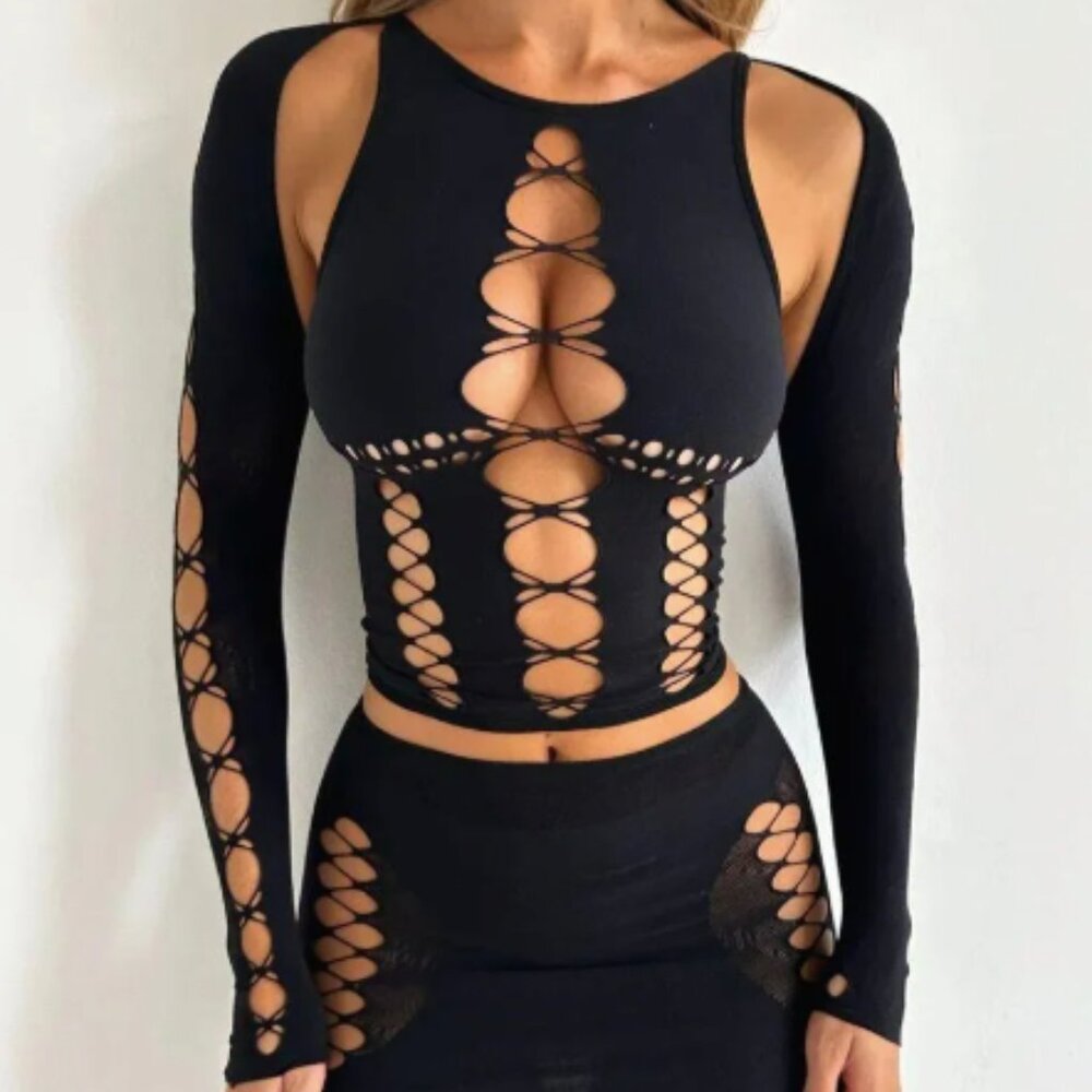 Outcast - OASIS STOCKING TOP BLACK - ONE SIZE